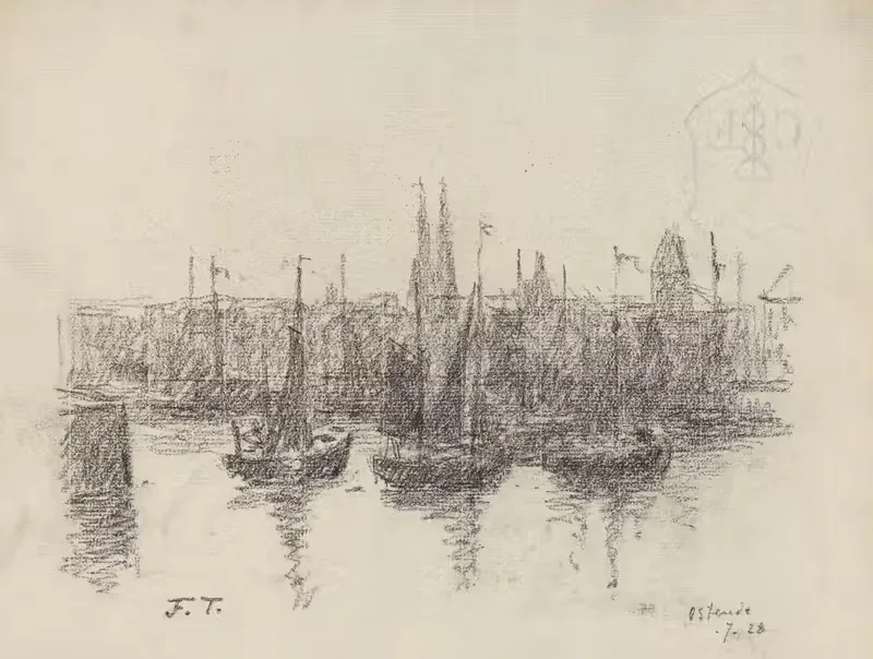 Остенде – рыбацкий порт by Жан-Франсуа Таелеманс, 1928 — digital art print download