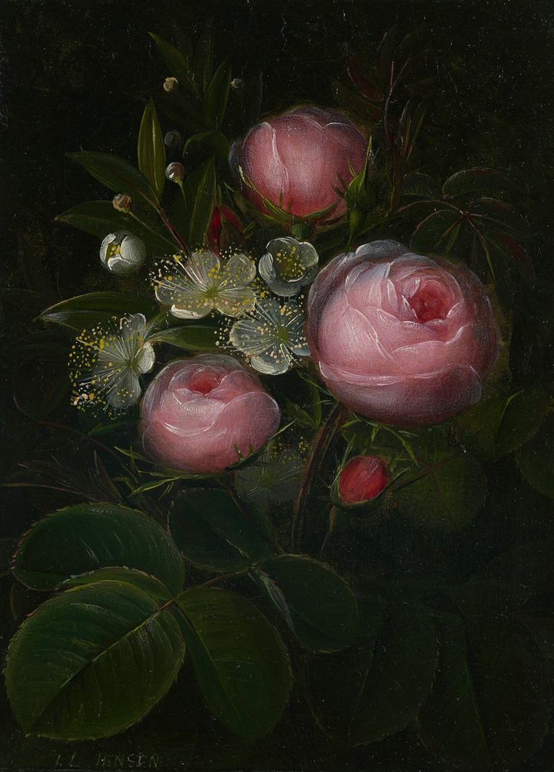 Roser og blomstrende Myrther by Johan Laurentz Jensen — digital art print download