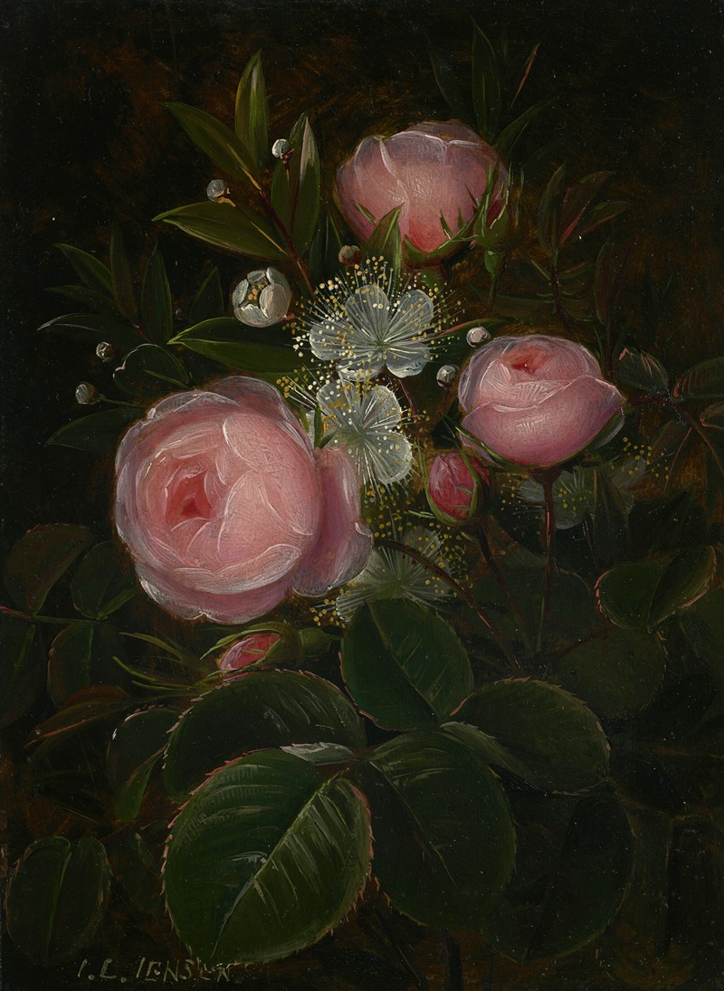 Roser og blomstrende Myrther by Johan Laurentz Jensen — digital art print download