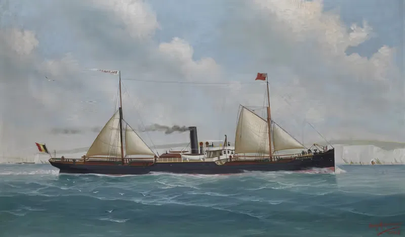 Пароход с вспомогательным парусом 'Паломарес' by Джон-Генри Морхманн, 1902 — digital art print download