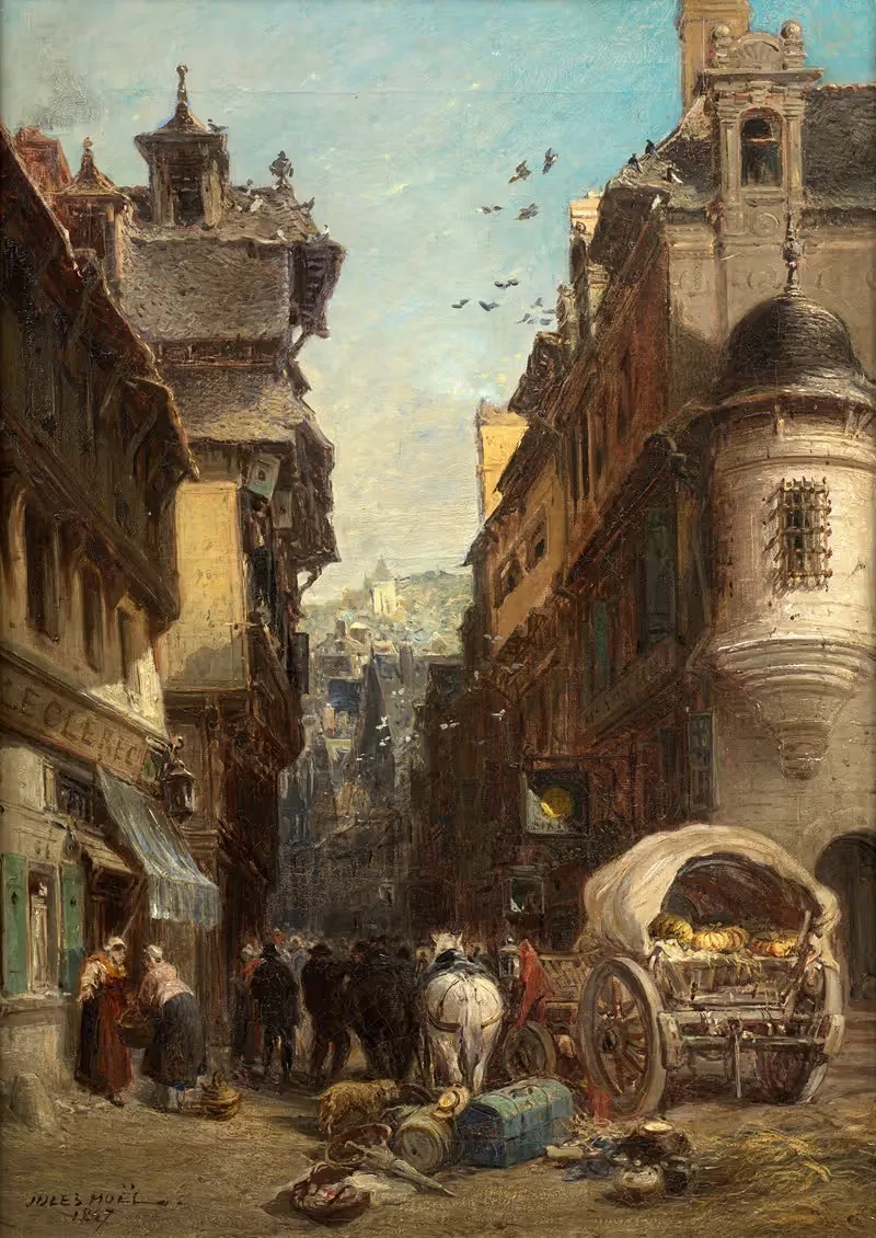 Улица в Бретани by Жюль Ноэль, 1867 — digital art print download
