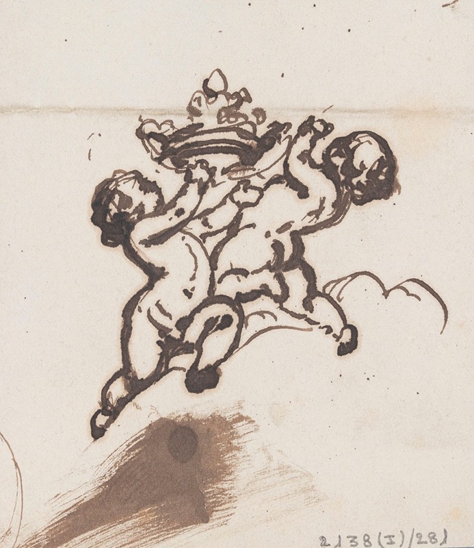 Two Putti with a Crown by Никаз Де Кейзер — digital art print download