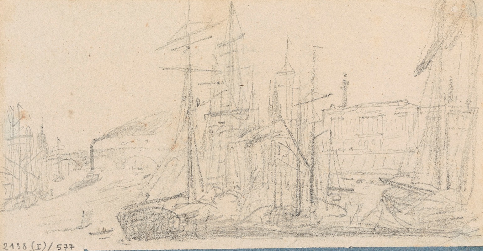 View to the Thames by Никаз Де Кейзер, 1835 — digital art print download