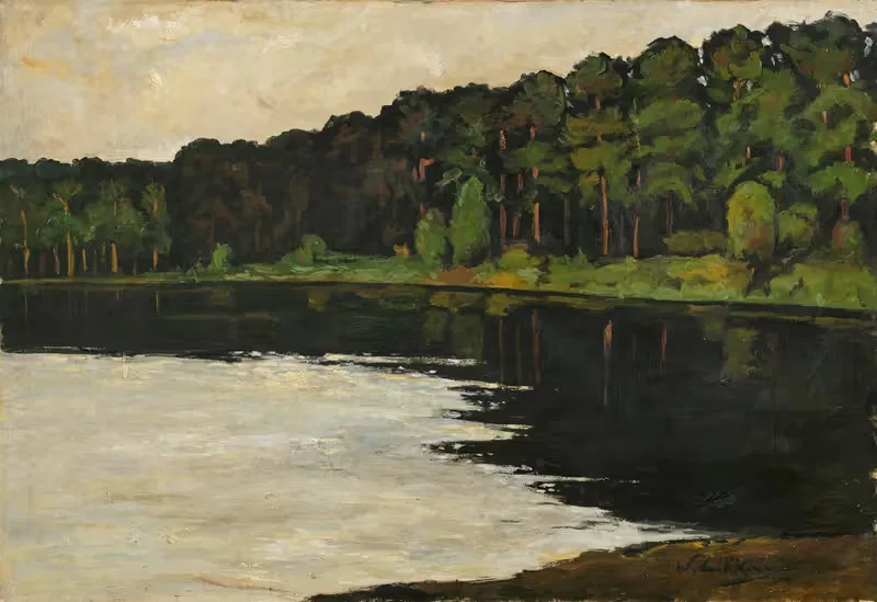 Груневальдское озеро утром by Уолтер Лейстиков, 1895-1905 — digital art print download