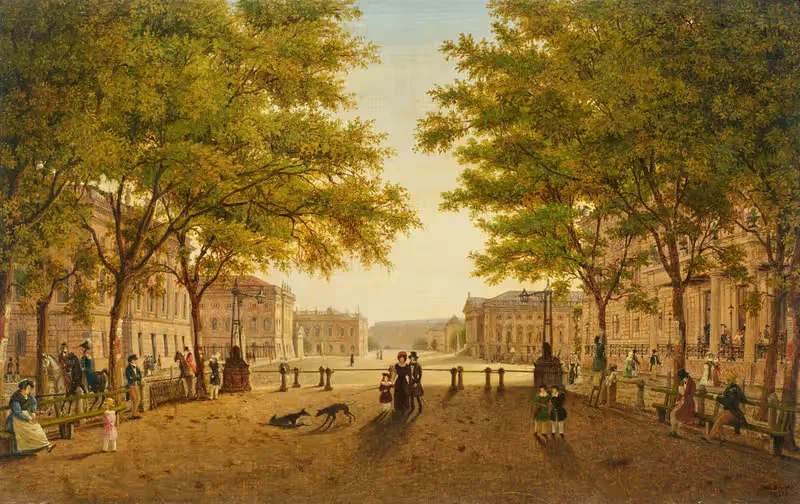 Под липами by Вильгельм Брюкке, 1838 — digital art print download