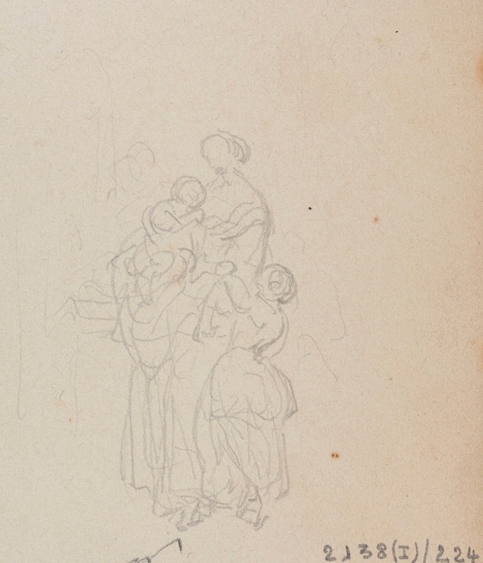 Woman and two Children — Nicaise De Keyser