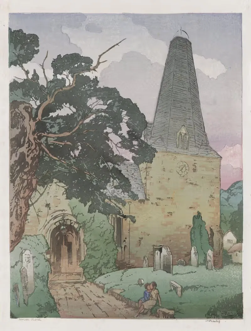 Церковь в Порлоке by Аллен У. Сиби, c. 1920 — digital art print download