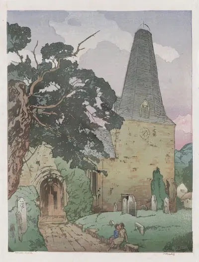 Церковь в Порлоке by Аллен У. Сиби, c. 1920 — digital art print download