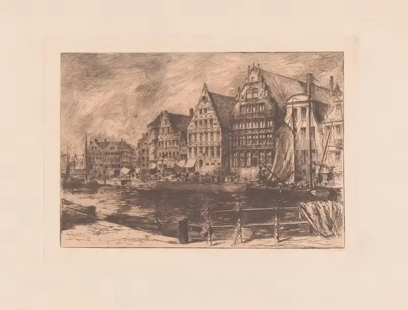 Gezicht op de kade in Gent — Armand Heins