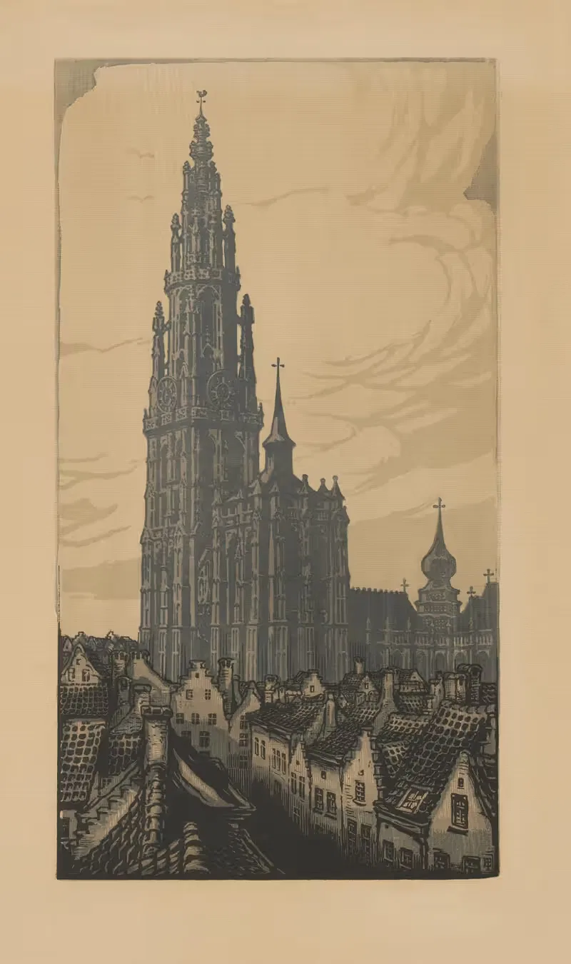De toren van de kathedraal te Antwerpen — Edward Pellens