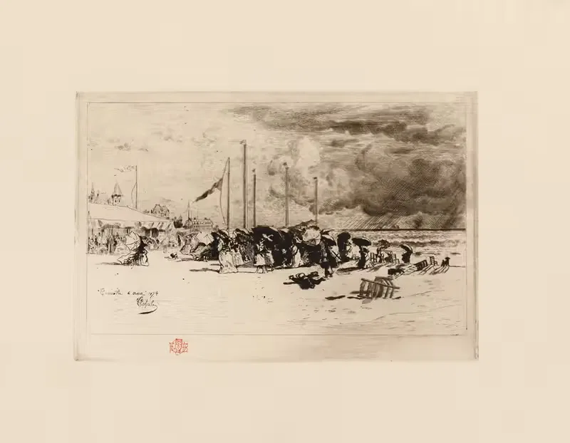 Шторм в Трувиле by Феликс Илер Бюо, 1874 — digital art print download