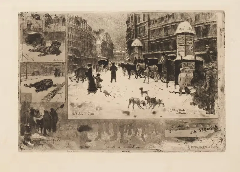 Winter in Paris, or Snow in Paris — Félix Hilaire Buhot