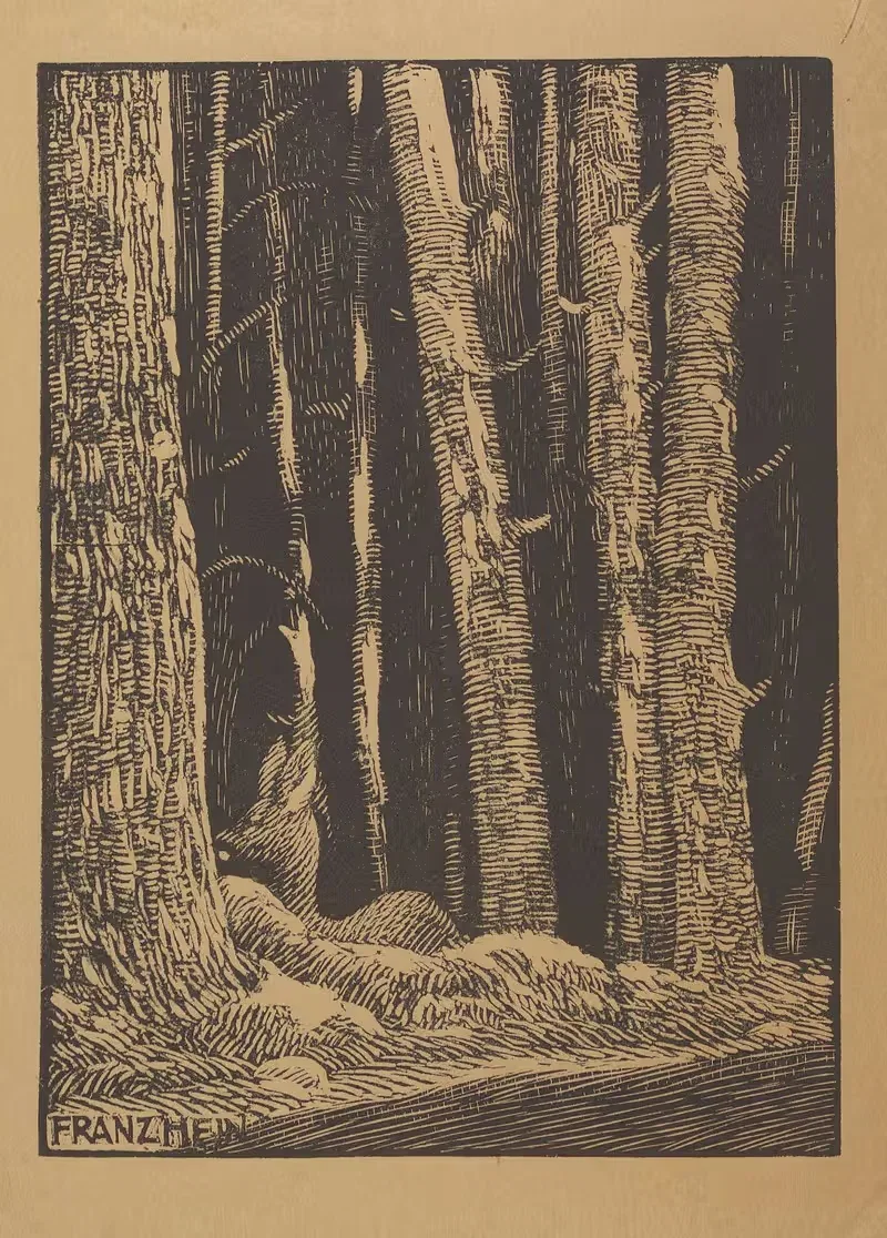 Олень в лагере by Франц Хайн, 1924 — digital art print download