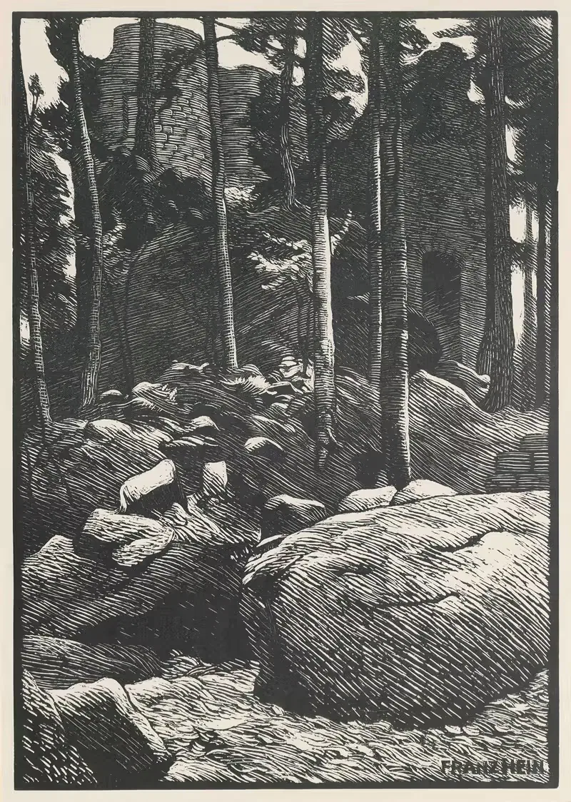 Ruine im Wald by Franz Hein — digital art print download