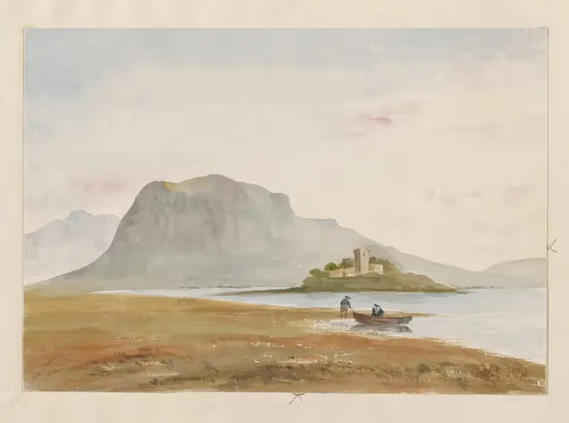Озеро Левен и холм Бенарти by Джордж Б. Кэмпион, 1837 — digital art print download