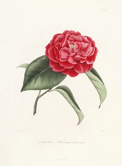 Iconographie du genre Camellia Pl.048 by Lorenzo Berlèse, 1841-1843 — digital art print download