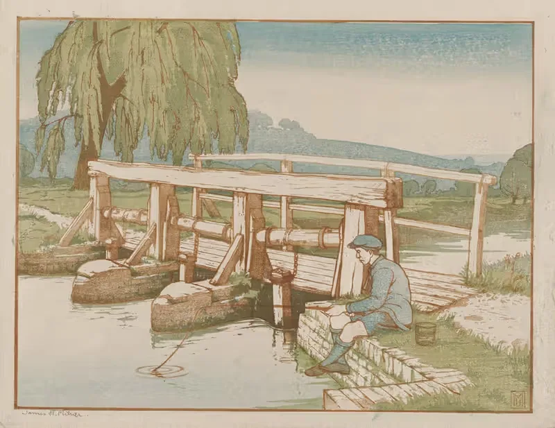 Рыбалка by Джеймс Хайли Милнер, c. 1930 — digital art print download