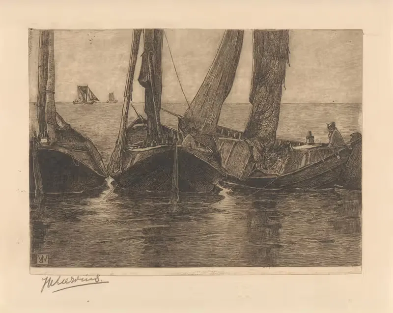 Vissersboten op kalme zee — Jos Wins