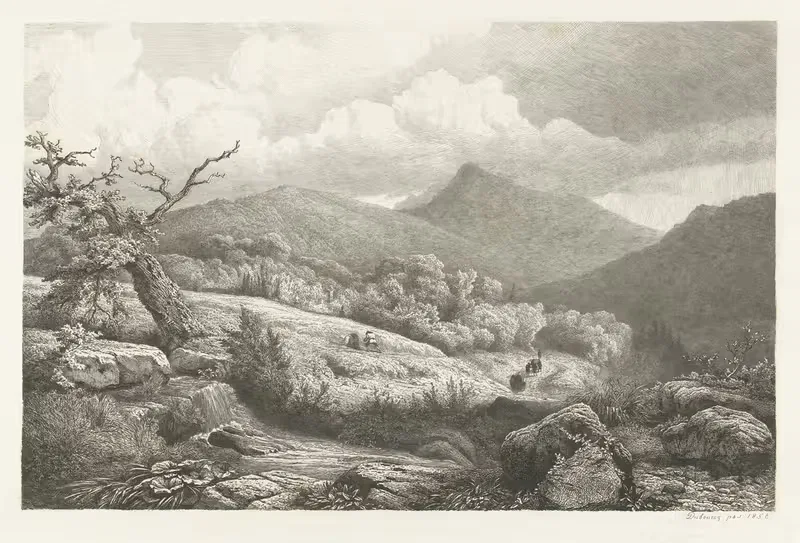 Кладбище в Баден-Бадене by Пьер Луи Дюбурк, 1856 — digital art print download