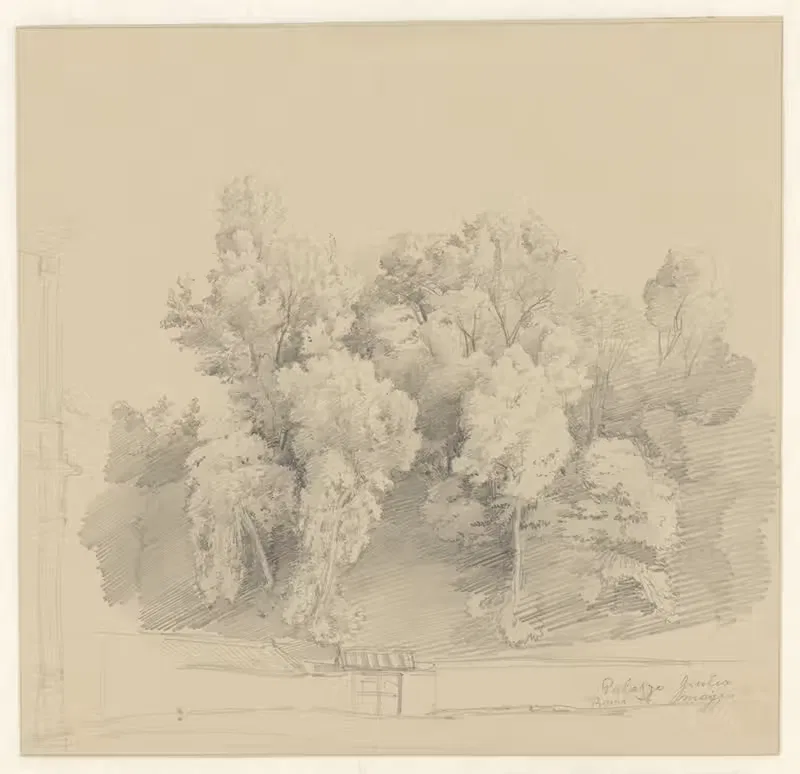 De tuin van het Palazzo Giulio, Rome — Pierre Louis Dubourcq