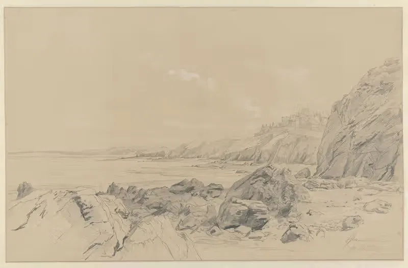 Побережье у Гранвиля by Пьер Луи Дюбурк, 1849 — digital art print download