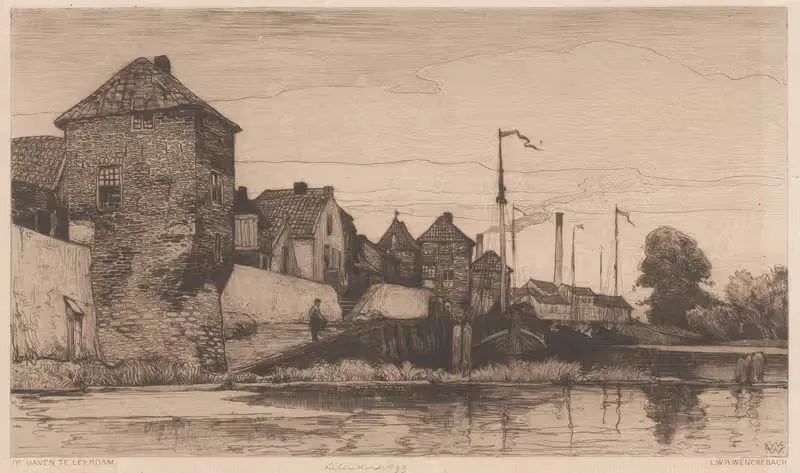 De haven te Leerdam by Willem Wenckebach, 1899 — digital art print download