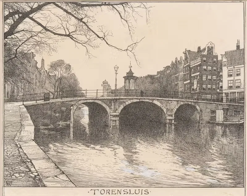 Torensluis te Amsterdam by Willem Wenckebach — digital art print download