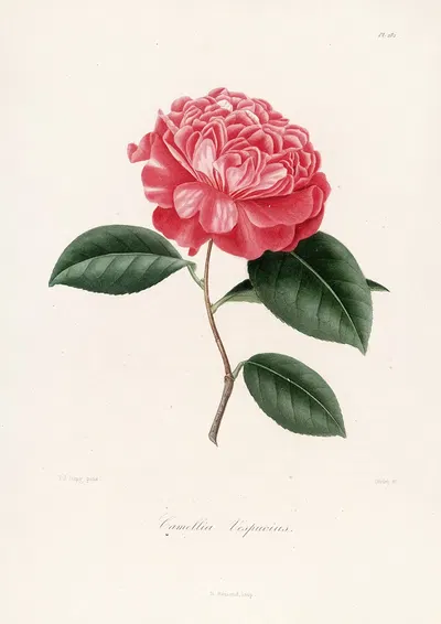 Iconographie du genre Camellia Pl.082 by Lorenzo Berlèse, 1841-1843 — digital art print download