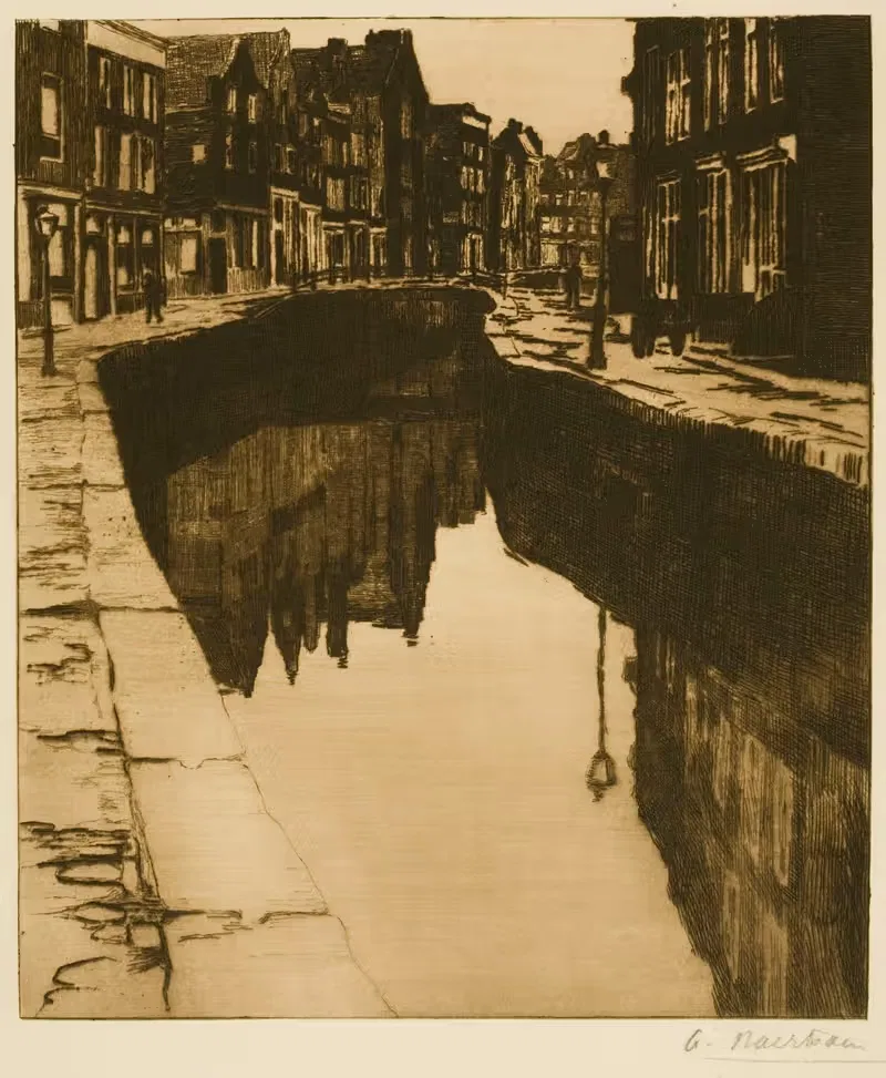 The Kromboomssloot in Amsterdam (II) — Albert Baertsoen