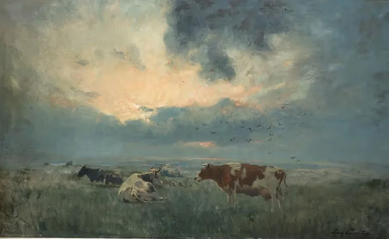 Cows in a Meadow by Franz Courtens — digital art print download