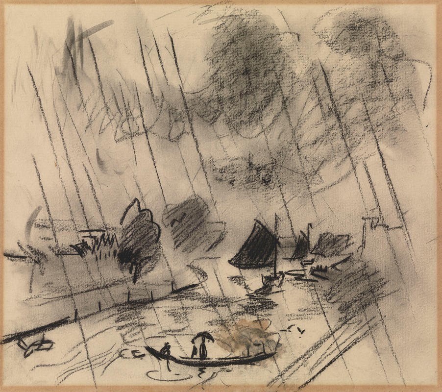 Canal in the Rain – The Ferryman — Rik Wouters