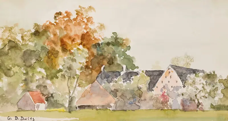 Пейзаж с фермой by Гюстав Дэн Дуйтс — digital art print download