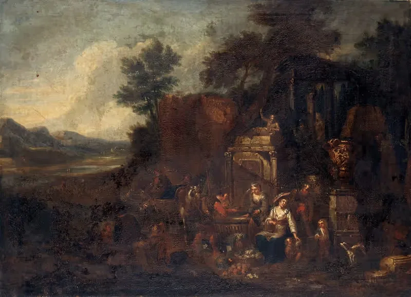 Ревекка у колодца by Игнатий де Беккерс, 1717 — digital art print download
