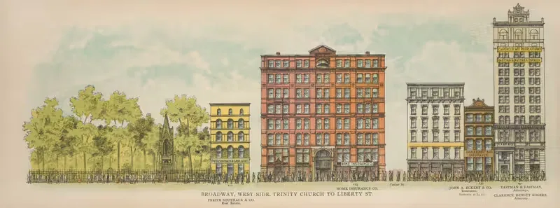 Broadway, West Side. Trinity Church to Liberty St. — Mail & Express