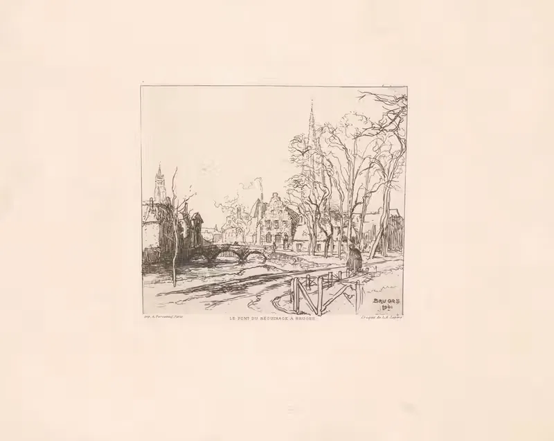 Le pont du Beguinage à Bruges — Auguste Lepère