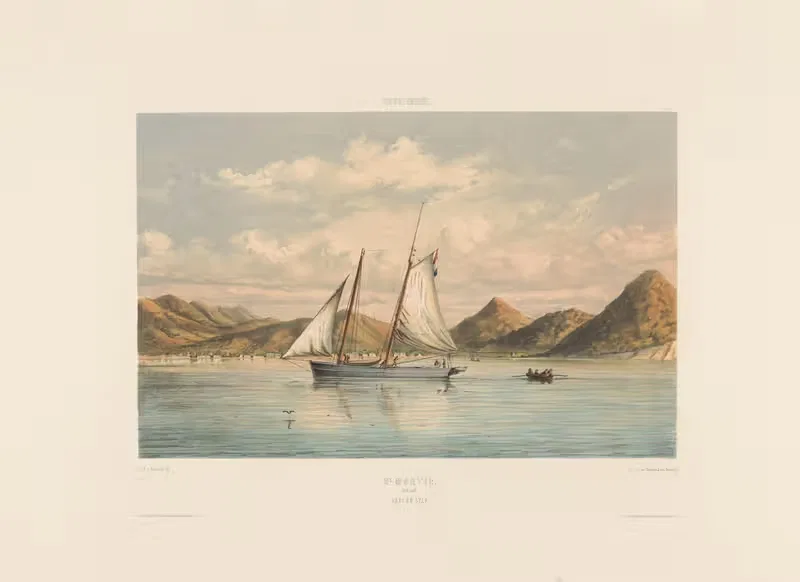 Святой Мартин. Залив и город by Жерар Вордуин, 1860-1862 — digital art print download