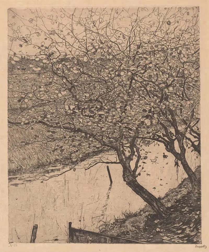 Apple Trees along the Side of a Ditch — Pieter Dupont