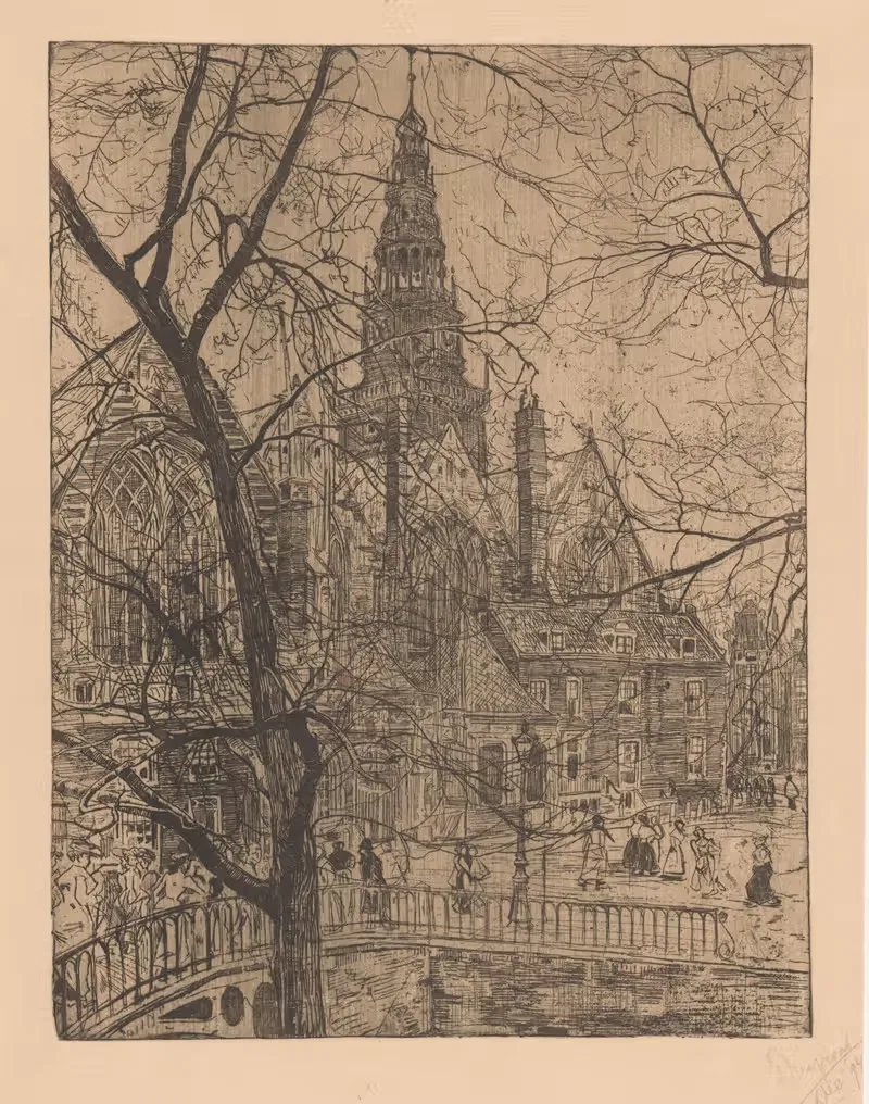 Старая церковь в Амстердаме by Питер Дюпон, 1894 — digital art print download