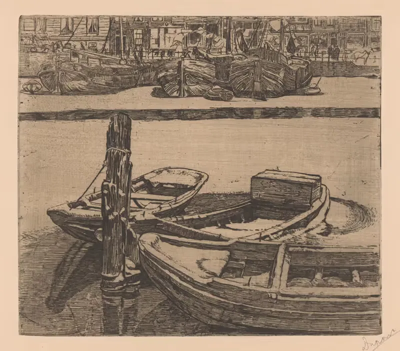 Корабли в Дамраке в Амстердаме by Питер Дюпон, 1895-1896 — digital art print download