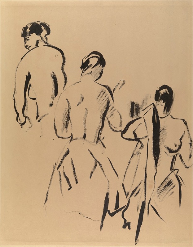 Study with Three Nudes by Rik Wouters — digital art print download