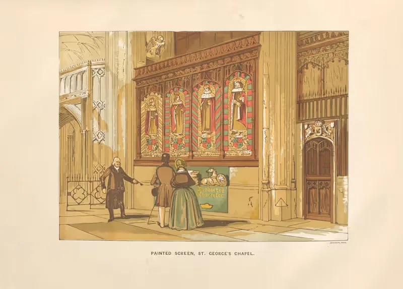 Расписной экран в часовне Святого Георга, Виндзор by Чарльз Найт, 1864 — digital art print download