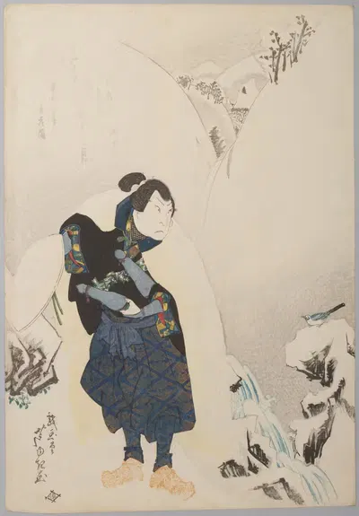 Arashi Rikan II as Miyamoto Musashi by Gigadō Ashiyuki, 1832 — digital art print download