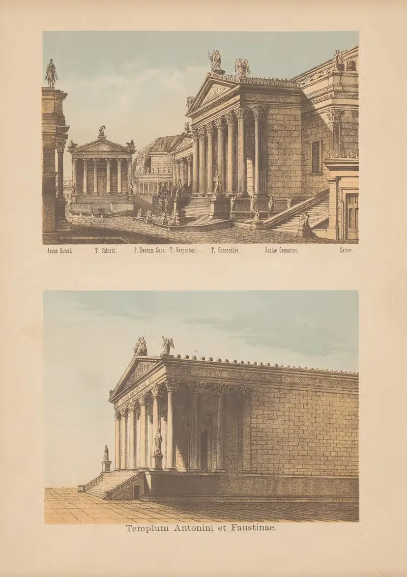 Templum Antonini et Faustinae by Christoph Ziegler, 1882 — digital art print download