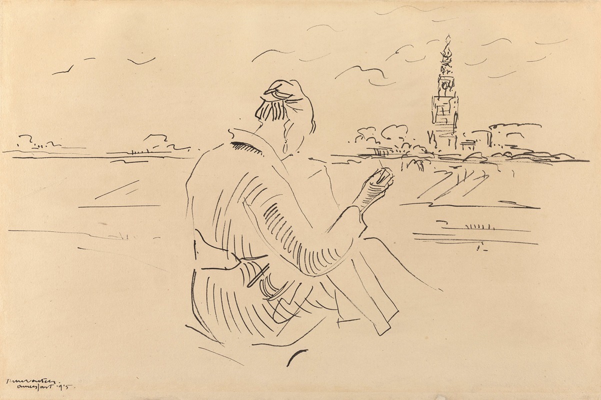 Woman Sewing before Amersfoort — Рик Вутерс
