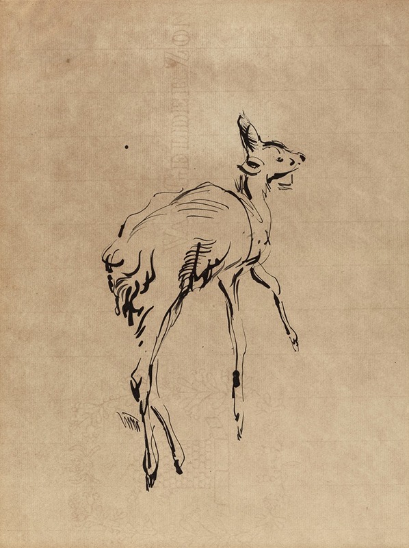 Young Deer by Рик Вутерс, 1912 — digital art print download