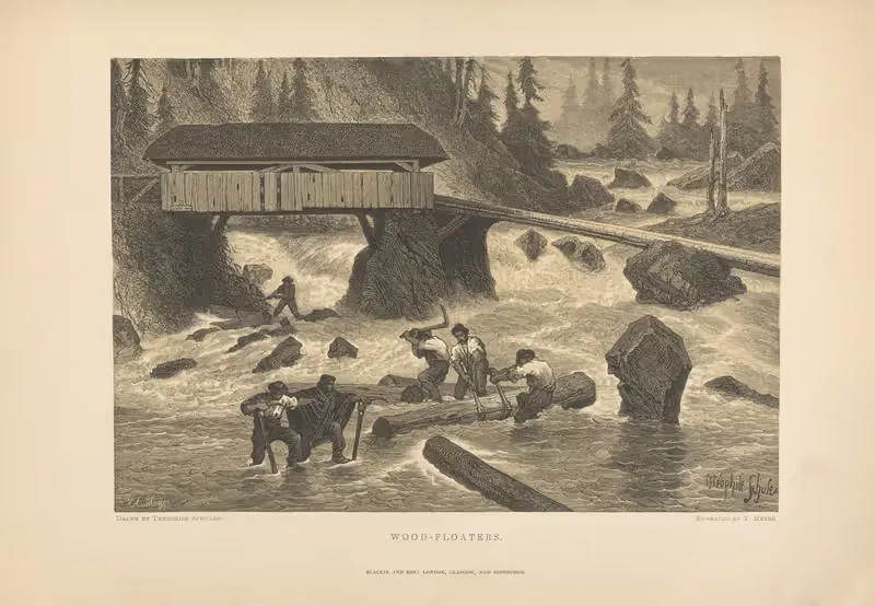 Теофиль Шулер – Лесосплавщики by Теодор Гсель Фельс, 1881 — digital art print download