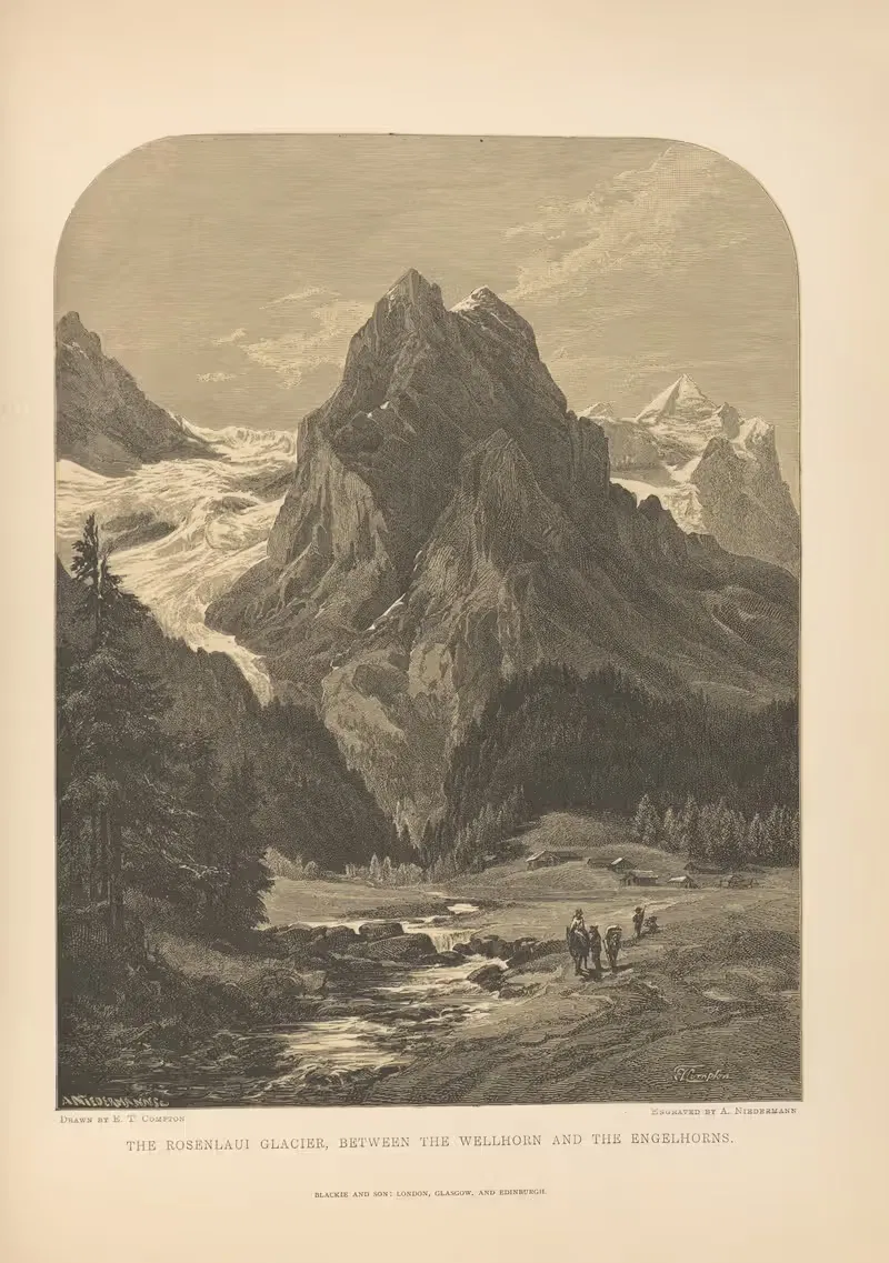 E. T. Compton – The Rosenlaui Glacier, between the Wellhorn and the Engelhorns — Theodor Gsell Fels