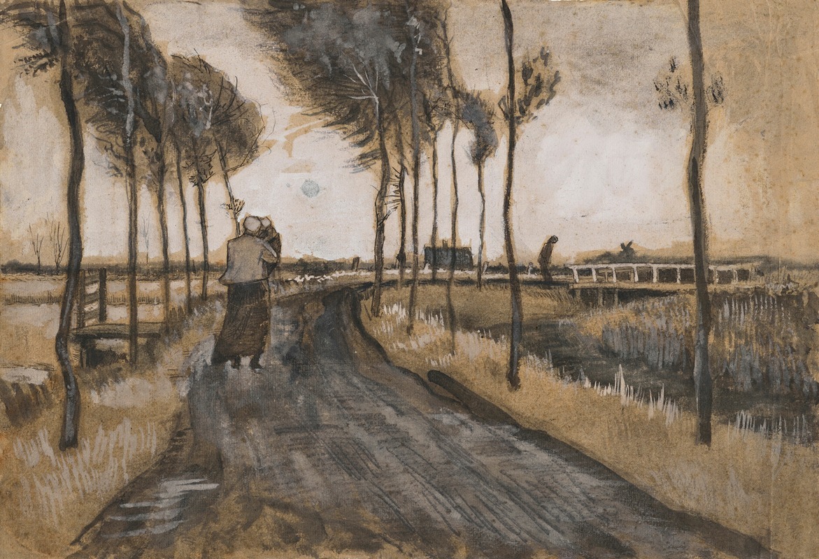 Landschap met Lopende Vrouw — Винсент ван Гог