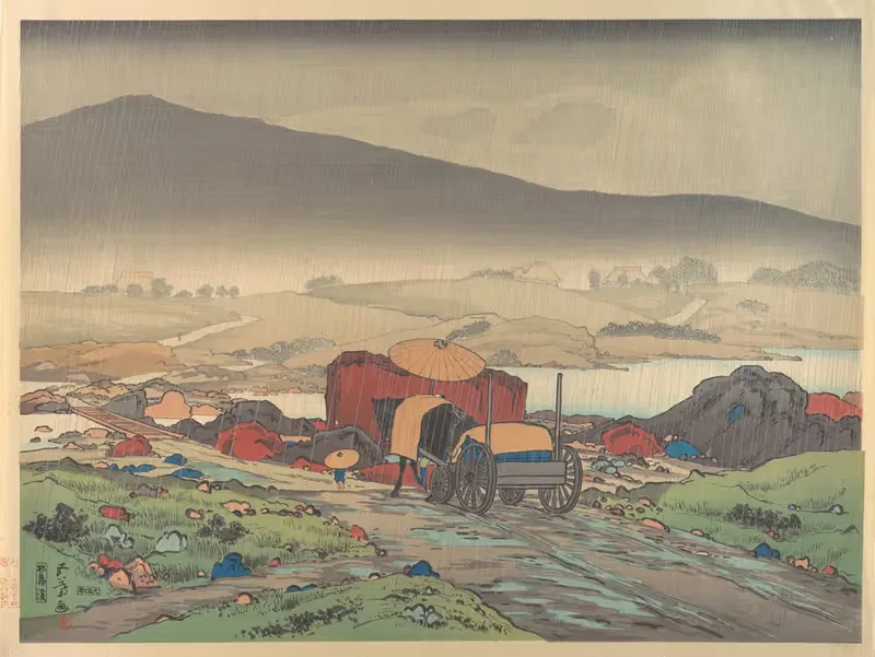 Rain at Yabakei by Hashiguchi Goyō, 1918 — digital art print download
