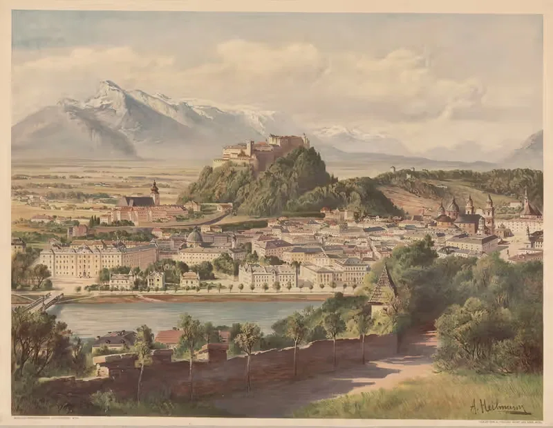 Зальцбург by Антон Хайльманн, 1890 — digital art print download